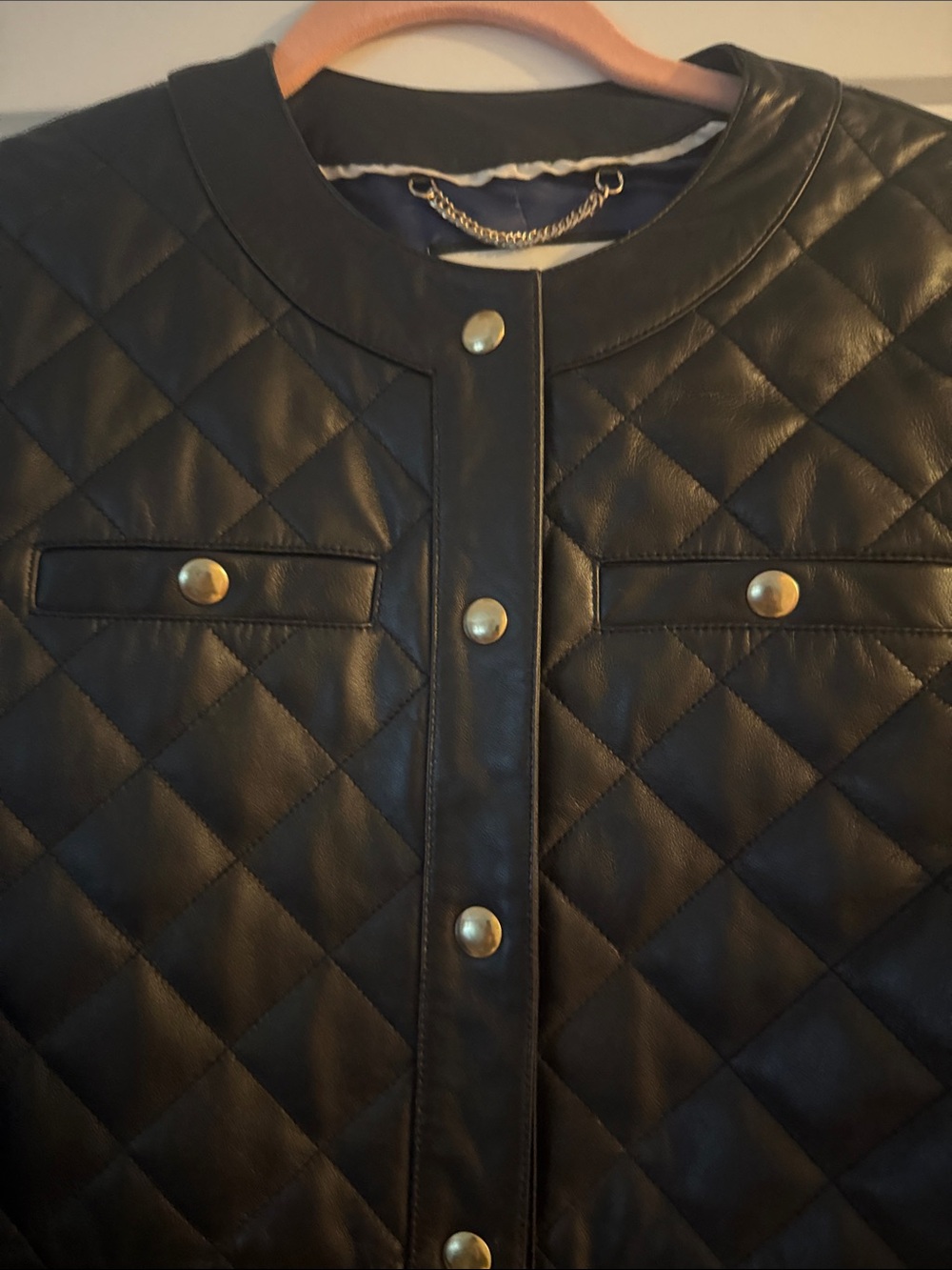 J CREW COLLECTION quilted leather jacket
